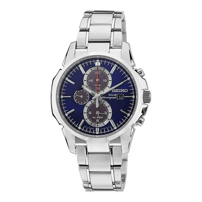 Seiko Bracelets Seiko Mens Chronograph Watch Solar Blue Grey Dial Steel Bracelet SSC085P1 Seiko Bracelets Seiko Mens Chronograph Watch Solar Blue Grey Dial Steel Bracelet SSC085P1