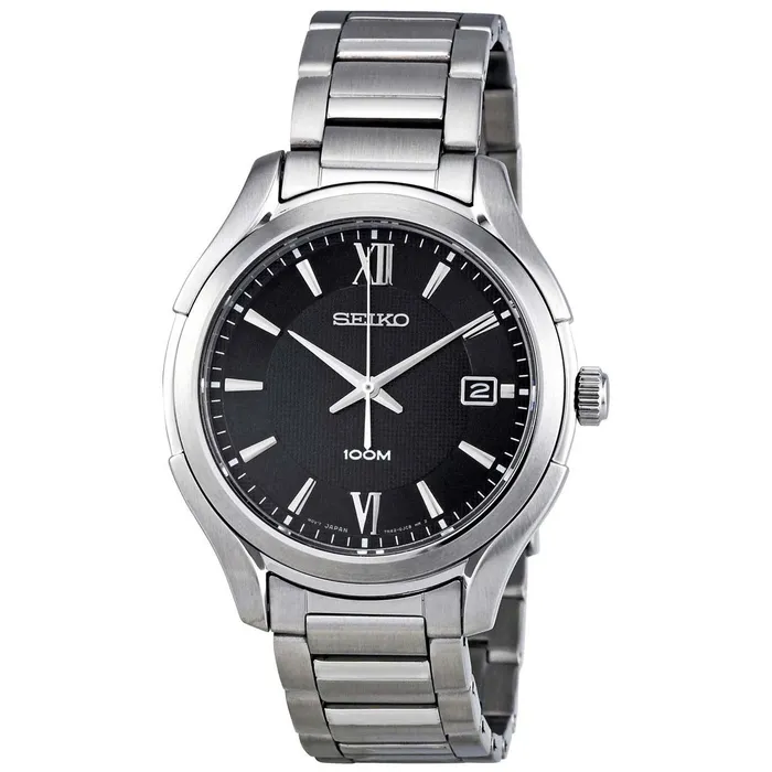 Seiko Bracelets Seiko SGEF69P1 Mens Stainless Steel Bracelet Black Dial Watch Seiko Bracelets Seiko SGEF69P1 Mens Stainless Steel Bracelet Black Dial Watch