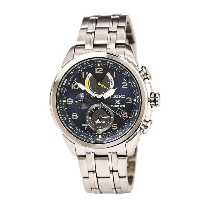 Seiko Bracelets Seiko SSC507 Mens Prospex Solar World Time Blue Dial Steel Bracelet Chronograph Alarm Watch Seiko Bracelets Seiko SSC507 Mens Prospex Solar World Time Blue Dial Steel Bracelet Chronograph Alarm Watch
