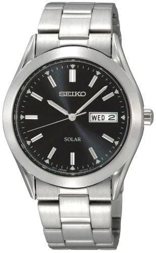 Seiko SNE039 Mens Black Dial Stainless Steel Solar Watch Seiko Bracelets Seiko SNE039 Mens Black Dial Stainless Steel Solar Watch Seiko Bracelets