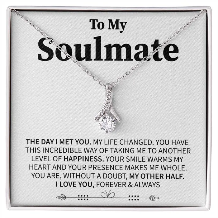 ShineOn Fulfillment Necklaces To My Soulmate I Love You Forever and Always Message Card Necklace