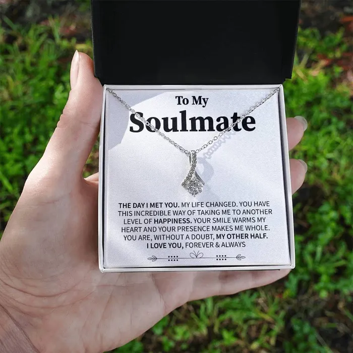 ShineOn Fulfillment Necklaces To My Soulmate I Love You Forever and Always Message Card Necklace
