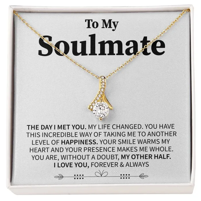 ShineOn Fulfillment Necklaces To My Soulmate I Love You Forever and Always Message Card Necklace