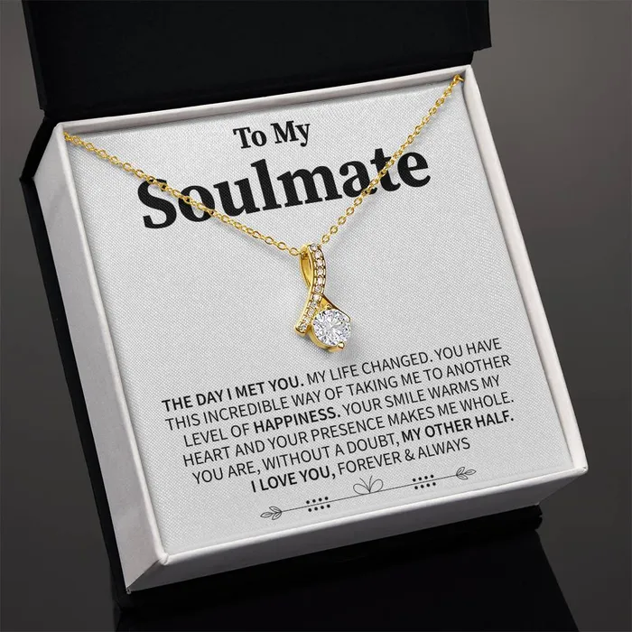 ShineOn Fulfillment Necklaces To My Soulmate I Love You Forever and Always Message Card Necklace