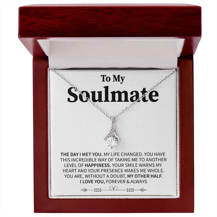 ShineOn Fulfillment Necklaces To My Soulmate I Love You Forever and Always Message Card Necklace
