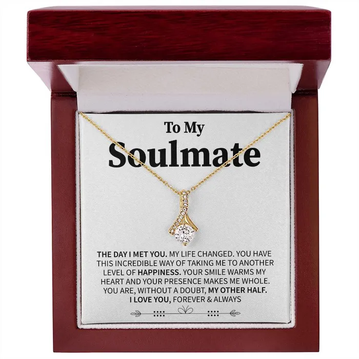 ShineOn Fulfillment Necklaces To My Soulmate I Love You Forever and Always Message Card Necklace