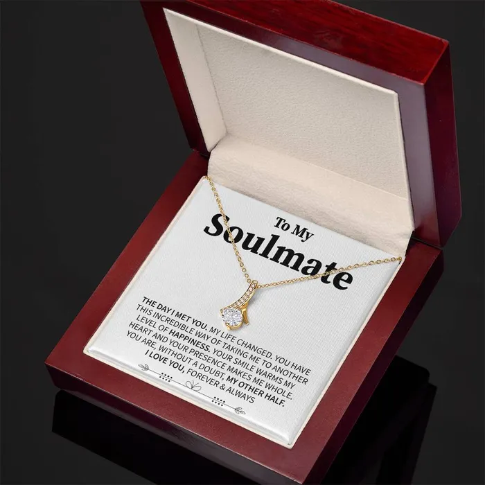 ShineOn Fulfillment Necklaces To My Soulmate I Love You Forever and Always Message Card Necklace