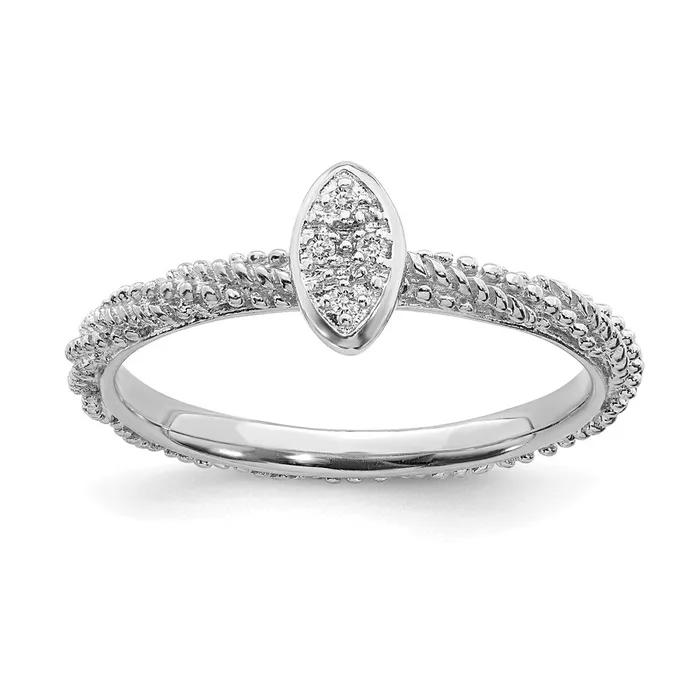 Stackable Expressions Rings Sterling Silver Diamond Stackable Expressions Textured Ring QSK1824 Stackable Expressions Rings Sterling Silver Diamond Stackable Expressions Textured Ring QSK1824