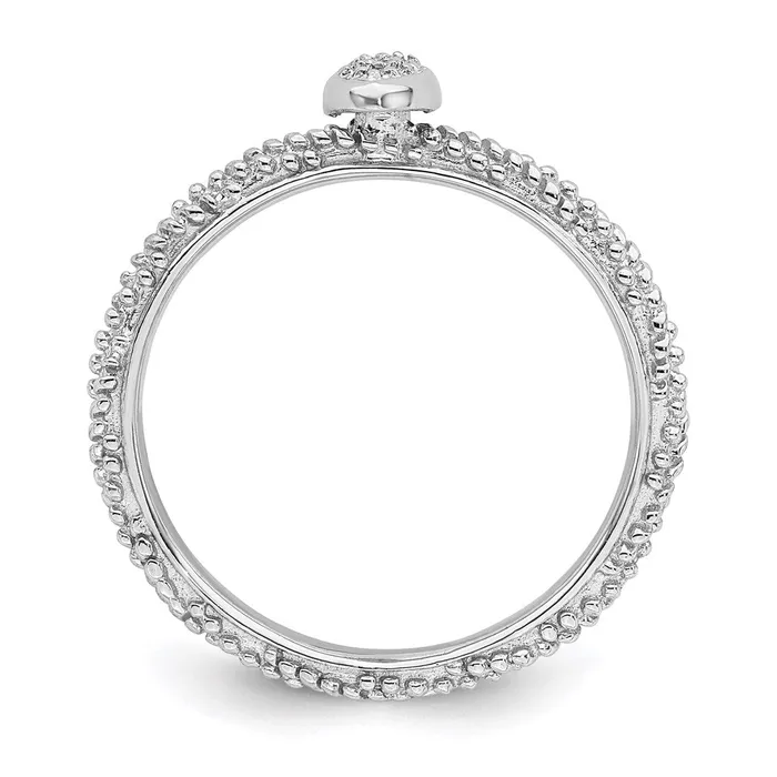 Stackable Expressions Rings Sterling Silver Diamond Stackable Expressions Textured Ring QSK1824 Stackable Expressions Rings Sterling Silver Diamond Stackable Expressions Textured Ring QSK1824
