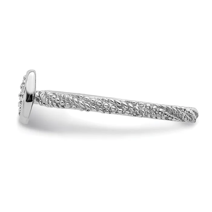 Stackable Expressions Rings Sterling Silver Diamond Stackable Expressions Textured Ring QSK1824 Stackable Expressions Rings Sterling Silver Diamond Stackable Expressions Textured Ring QSK1824