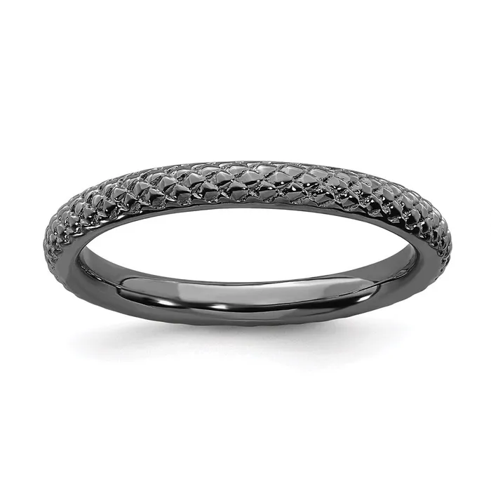 Stackable Expressions Rings Sterling Silver Stackable Expressions Blackplated Cable Ring QSK205
