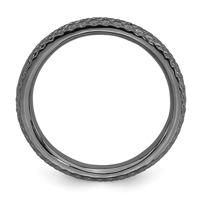 Stackable Expressions Rings Sterling Silver Stackable Expressions Blackplated Cable Ring QSK205 Stackable Expressions Rings Sterling Silver Stackable Expressions Blackplated Cable Ring QSK205