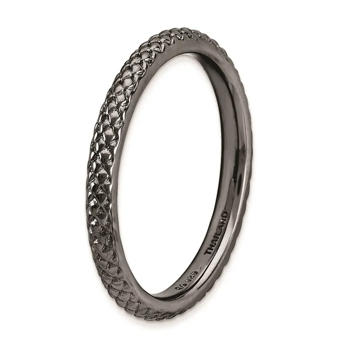 Stackable Expressions Rings Sterling Silver Stackable Expressions Blackplated Cable Ring QSK205 Stackable Expressions Rings Sterling Silver Stackable Expressions Blackplated Cable Ring QSK205