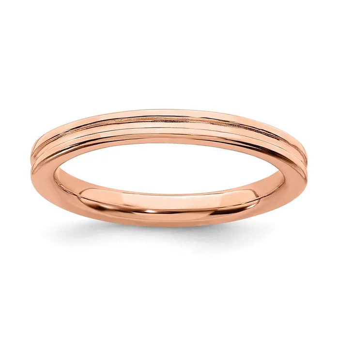 Stackable Expressions Rings Sterling Silver Stackable Expressions Pinkplated Grooved Ring QSK228 Stackable Expressions Rings Sterling Silver Stackable Expressions Pinkplated Grooved Ring QSK228