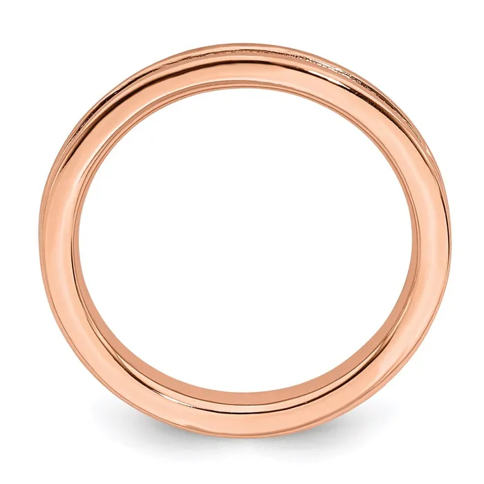 Stackable Expressions Rings Sterling Silver Stackable Expressions Pinkplated Grooved Ring QSK228 Stackable Expressions Rings Sterling Silver Stackable Expressions Pinkplated Grooved Ring QSK228
