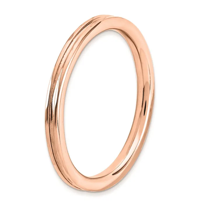 Stackable Expressions Rings Sterling Silver Stackable Expressions Pinkplated Grooved Ring QSK228 Stackable Expressions Rings Sterling Silver Stackable Expressions Pinkplated Grooved Ring QSK228