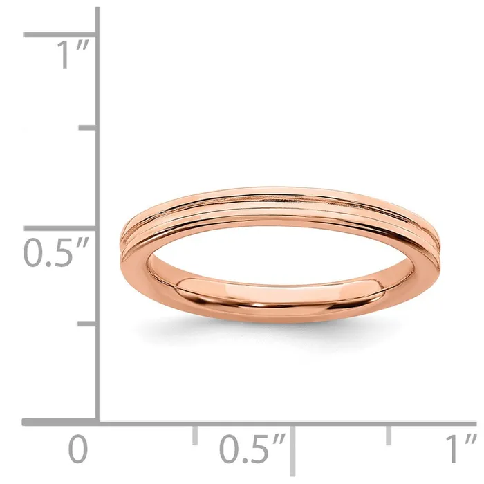 Stackable Expressions Rings Sterling Silver Stackable Expressions Pinkplated Grooved Ring QSK228 Stackable Expressions Rings Sterling Silver Stackable Expressions Pinkplated Grooved Ring QSK228