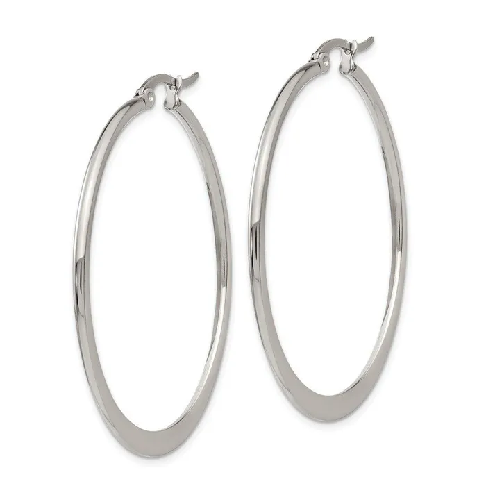 Stainless Steel 43mm Diameter Hoop Earrings Chisel Earrings Stainless Steel 43mm Diameter Hoop Earrings Chisel Earrings