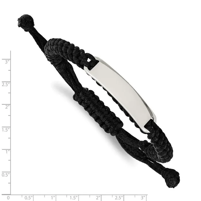 Stainless Steel Black Fabric wID Plate Adjustable Bracelet Chisel Bracelets Stainless Steel Black Fabric wID Plate Adjustable Bracelet Chisel Bracelets
