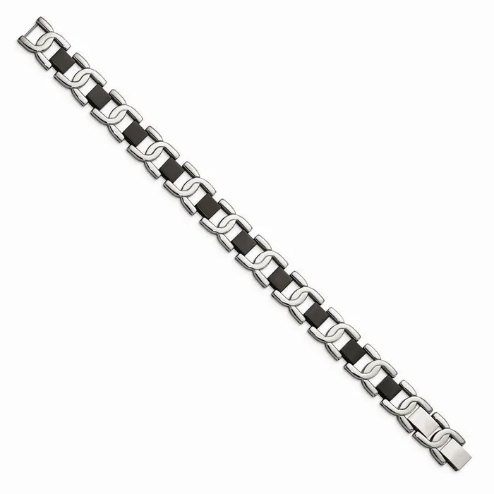 Stainless Steel Black IPplated 8in Bracelet Chisel Bracelets Stainless Steel Black IPplated 8in Bracelet Chisel Bracelets