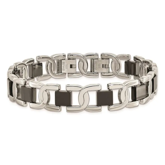 Stainless Steel Black IPplated 8in Bracelet Chisel Bracelets Stainless Steel Black IPplated 8in Bracelet Chisel Bracelets