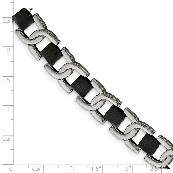 Stainless Steel Black IPplated 8in Bracelet Chisel Bracelets Stainless Steel Black IPplated 8in Bracelet Chisel Bracelets