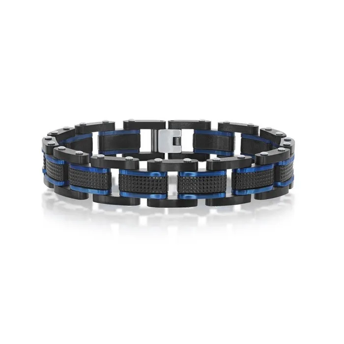 Stainless Steel Blue and Black Bracelet 85 Classic Bracelets
