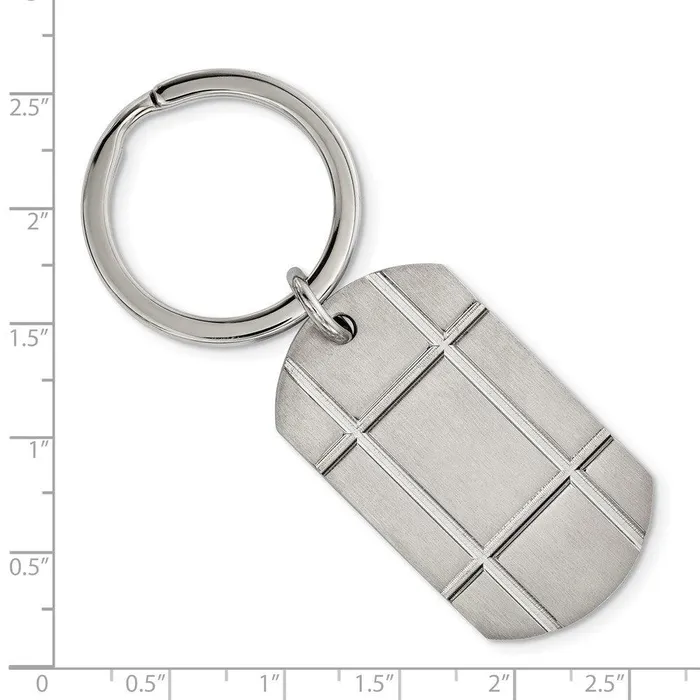 Stainless Steel Brushed Grooved Key Chain Chisel Bracelets Stainless Steel Brushed Grooved Key Chain Chisel Bracelets