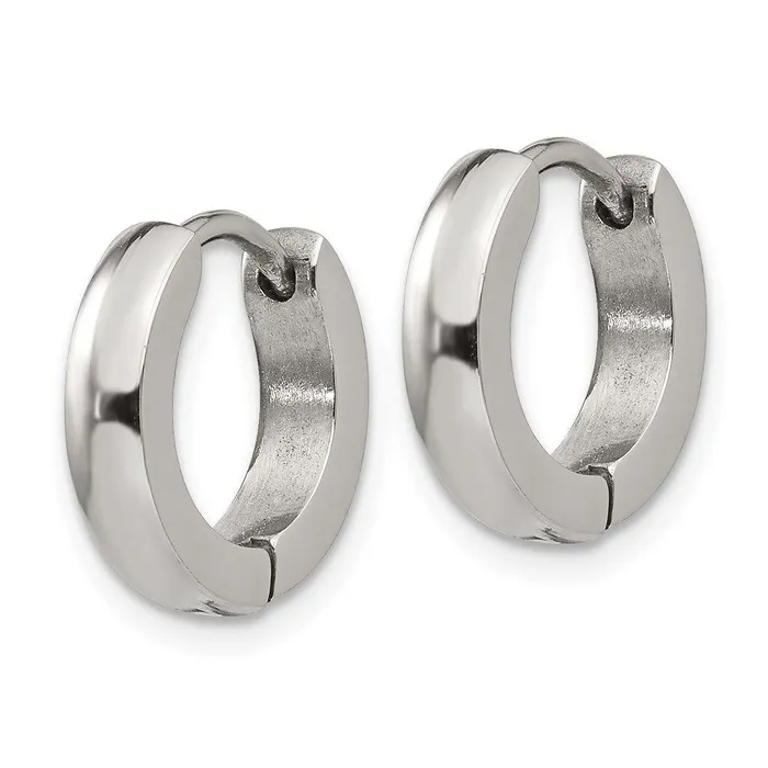 Stainless Steel Polished 30mm Hinged Hoop Earrings Chisel Earrings Stainless Steel Polished 30mm Hinged Hoop Earrings Chisel Earrings