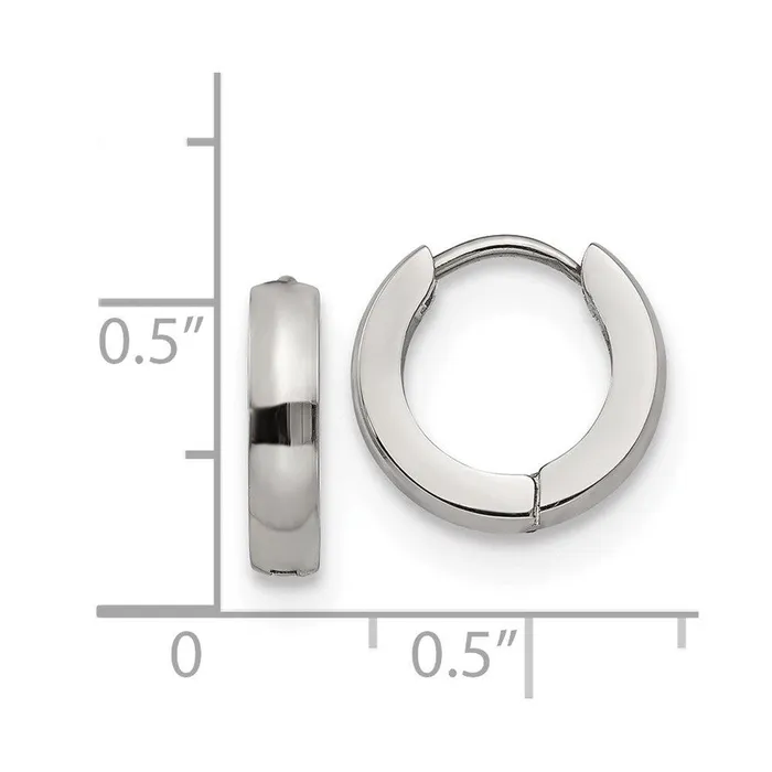 Stainless Steel Polished 30mm Hinged Hoop Earrings Chisel Earrings Stainless Steel Polished 30mm Hinged Hoop Earrings Chisel Earrings