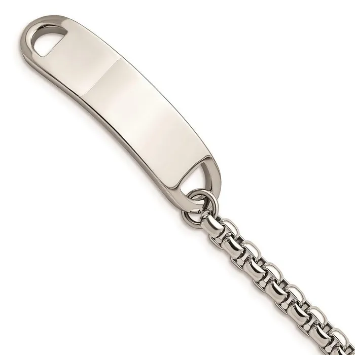 Stainless Steel Polished 875in ID Bracelet Chisel Bracelets