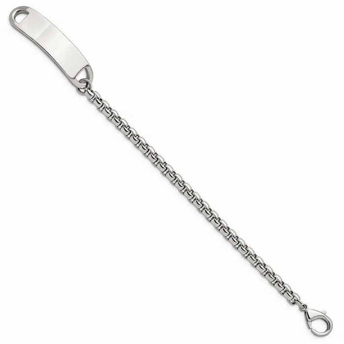 Stainless Steel Polished 875in ID Bracelet Chisel Bracelets Stainless Steel Polished 875in ID Bracelet Chisel Bracelets