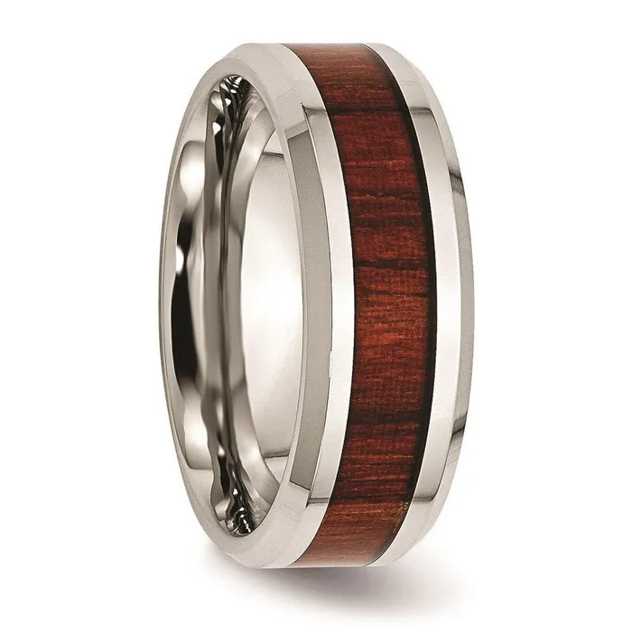 Stainless Steel Polished Red Wood Inlay Enameled 800mm Ring Chisel Rings Stainless Steel Polished Red Wood Inlay Enameled 800mm Ring Chisel Rings