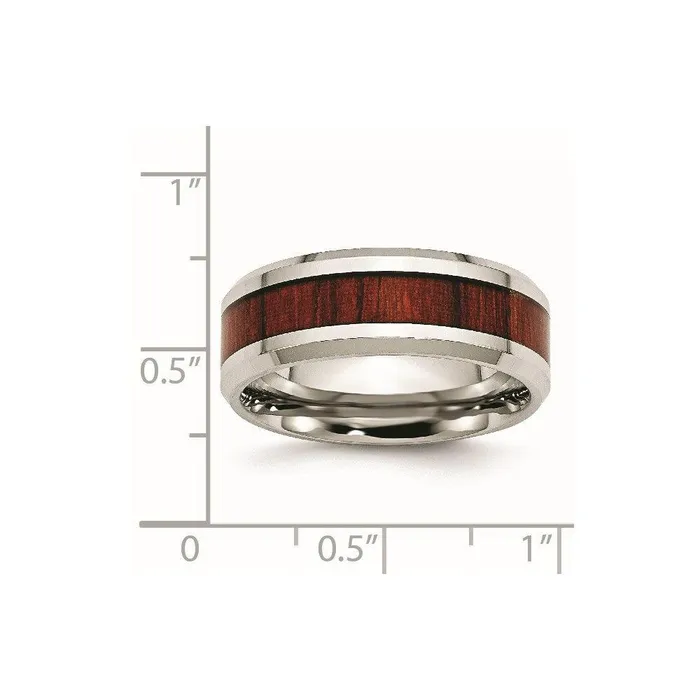 Stainless Steel Polished Red Wood Inlay Enameled 800mm Ring Chisel Rings Stainless Steel Polished Red Wood Inlay Enameled 800mm Ring Chisel Rings