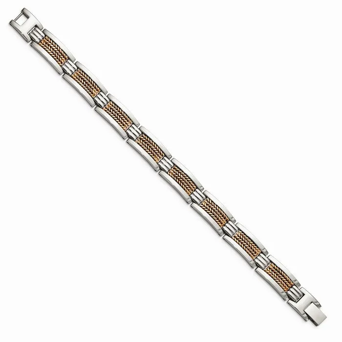 Stainless Steel Polished Rose IPPlated Bracelet Chisel Bracelets Stainless Steel Polished Rose IPPlated Bracelet Chisel Bracelets