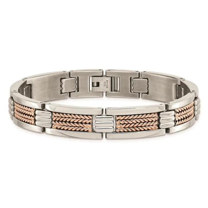 Stainless Steel Polished Rose IPPlated Bracelet Chisel Bracelets Stainless Steel Polished Rose IPPlated Bracelet Chisel Bracelets