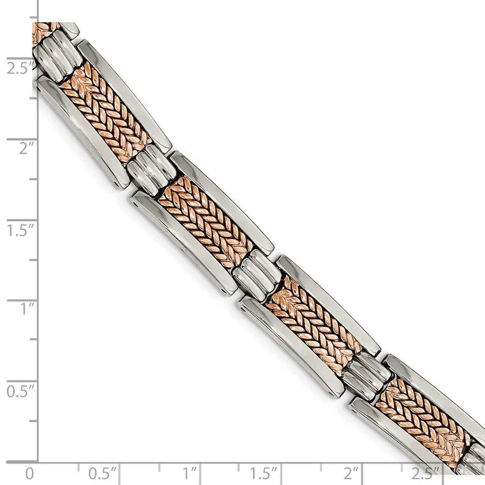 Stainless Steel Polished Rose IPPlated Bracelet Chisel Bracelets Stainless Steel Polished Rose IPPlated Bracelet Chisel Bracelets
