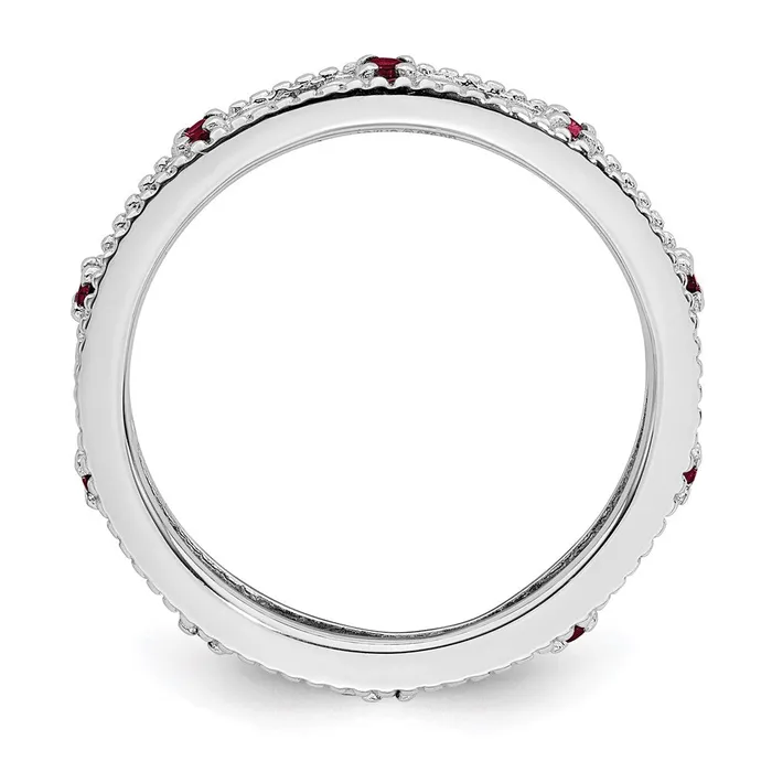 Sterling Silver Stackable Expressions Created Ruby Ring QSK1488 Stackable Expressions Rings Sterling Silver Stackable Expressions Created Ruby Ring QSK1488 Stackable Expressions Rings