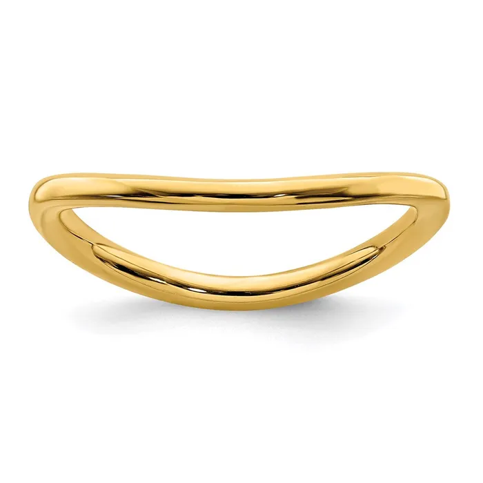 Sterling Silver Stackable Expressions Polished Goldplate Wave Ring QSK713 Stackable Expressions Rings Sterling Silver Stackable Expressions Polished Goldplate Wave Ring QSK713 Stackable Expressions Rings