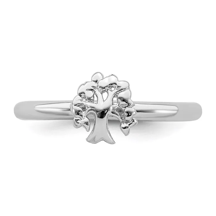 Sterling Silver Stackable Expressions Rhodium Tree Ring QSK1977 Stackable Expressions Rings Sterling Silver Stackable Expressions Rhodium Tree Ring QSK1977 Stackable Expressions Rings