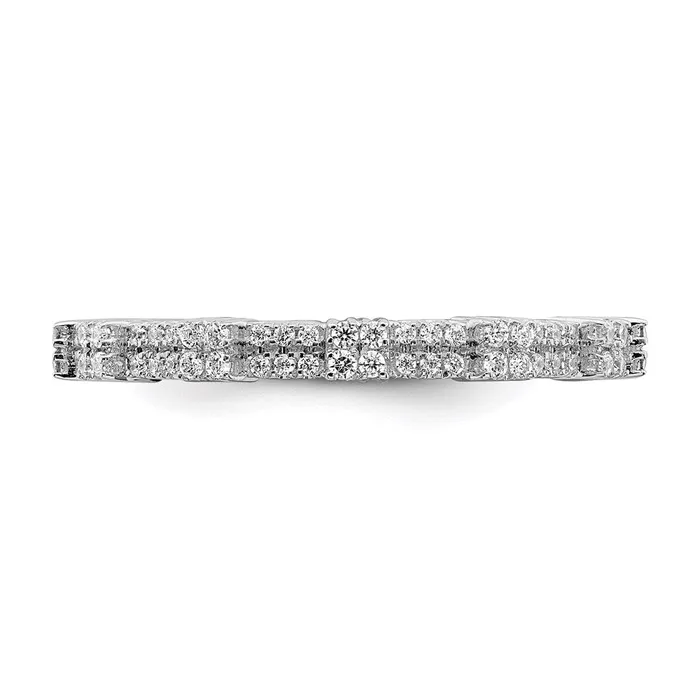 Sterling Silver Stackable Expressions White Topaz Diamond Ring QSK2151 Stackable Expressions Rings Sterling Silver Stackable Expressions White Topaz Diamond Ring QSK2151 Stackable Expressions Rings