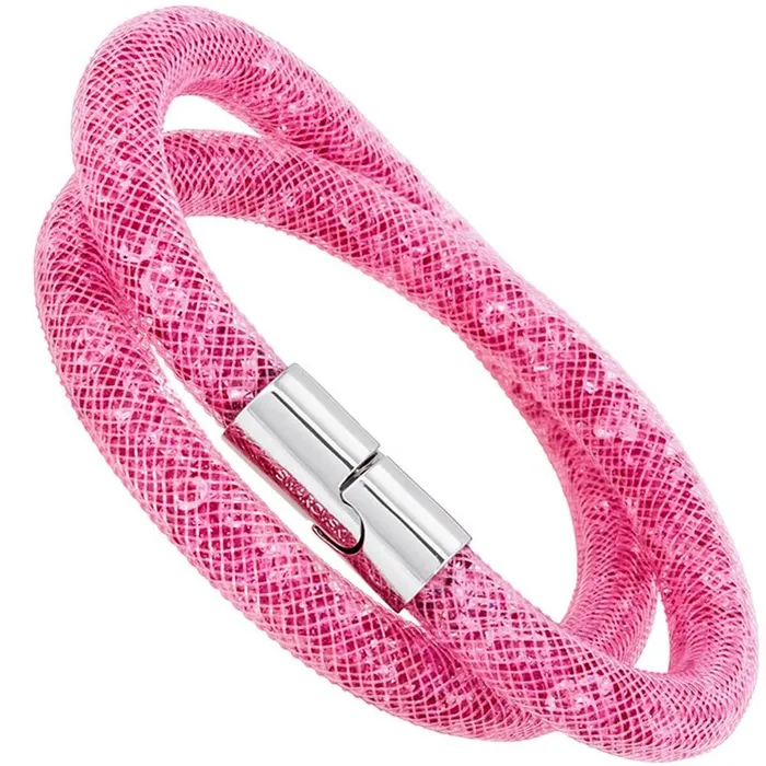 Swarovski Bracelets Swarovski Womens Bracelet Stardust Pink Nylon Fishnet Tube Wrap Around 5139747 Swarovski Bracelets Swarovski Womens Bracelet Stardust Pink Nylon Fishnet Tube Wrap Around 5139747