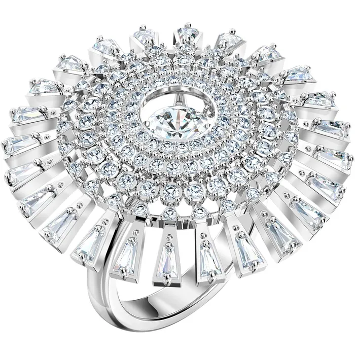 Swarovski Rings Swarovski Womens Ring Sparkling Dance Rhodium Plated Cocktail Size 575 5572512
