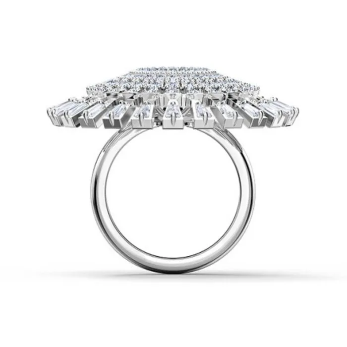 Swarovski Rings Swarovski Womens Ring Sparkling Dance Rhodium Plated Cocktail Size 575 5572512