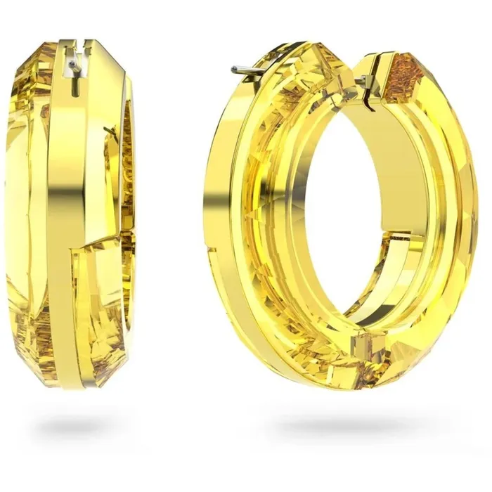 Swarovski Womens Hoop Earrings Lucent Yellow Gold Aluminum Crystals 5633435 Swarovski Earrings