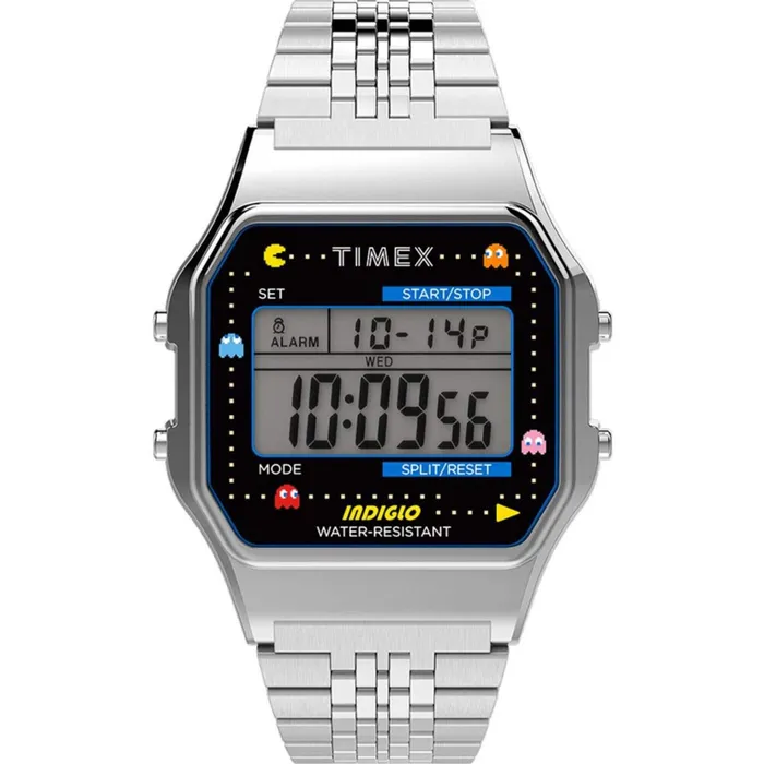 Timex Bracelets Timex Unisex Watch T80 PacMan Grey Digital Dial Silver Tone Bracelet TW2U31900YB Timex Bracelets Timex Unisex Watch T80 PacMan Grey Digital Dial Silver Tone Bracelet TW2U31900YB