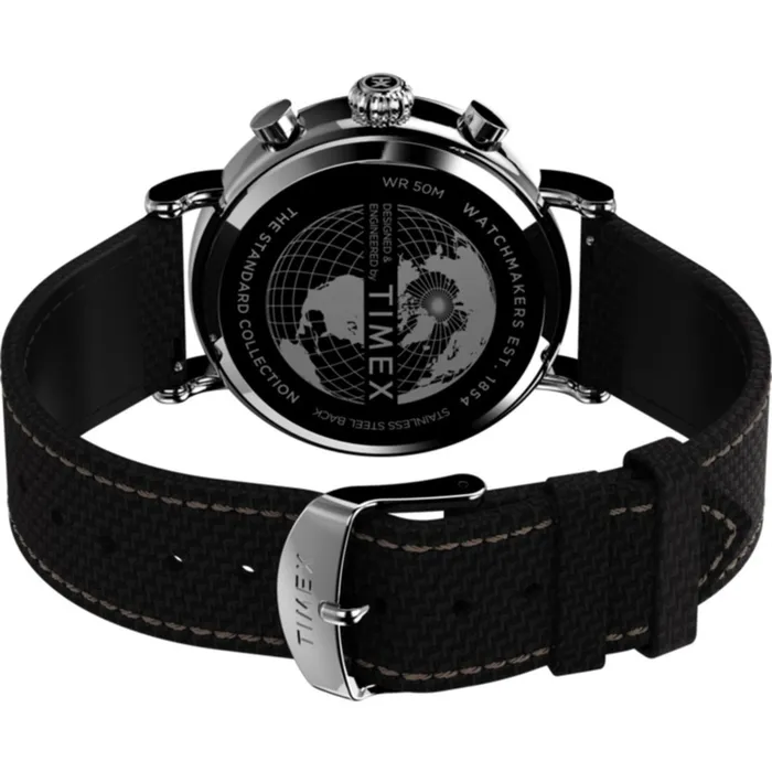 Timex Watches Timex Mens Watch Standard Chronograph Black Dial Silver Brass Case TW2V43700VQ Timex Watches Timex Mens Watch Standard Chronograph Black Dial Silver Brass Case TW2V43700VQ