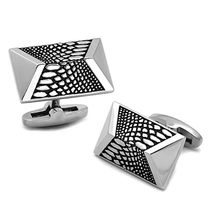 TK1259 High polished no plating Stainless Steel Cufflink with Epoxy in Jet Alamode Bracelets TK1259 High polished no plating Stainless Steel Cufflink with Epoxy in Jet Alamode Bracelets