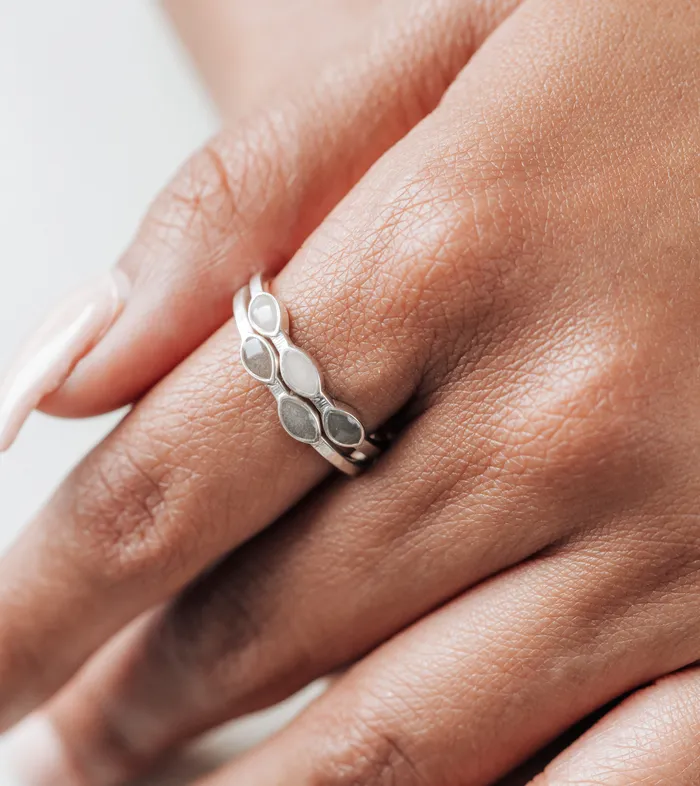 Two Setting Cremation Ring in 14K White Gold closebymejewelry Rings
