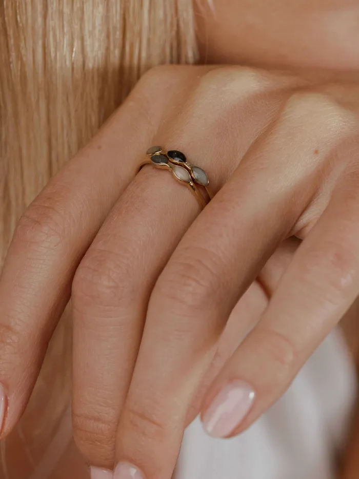Two Setting Cremation Ring in 14K White Gold closebymejewelry Rings